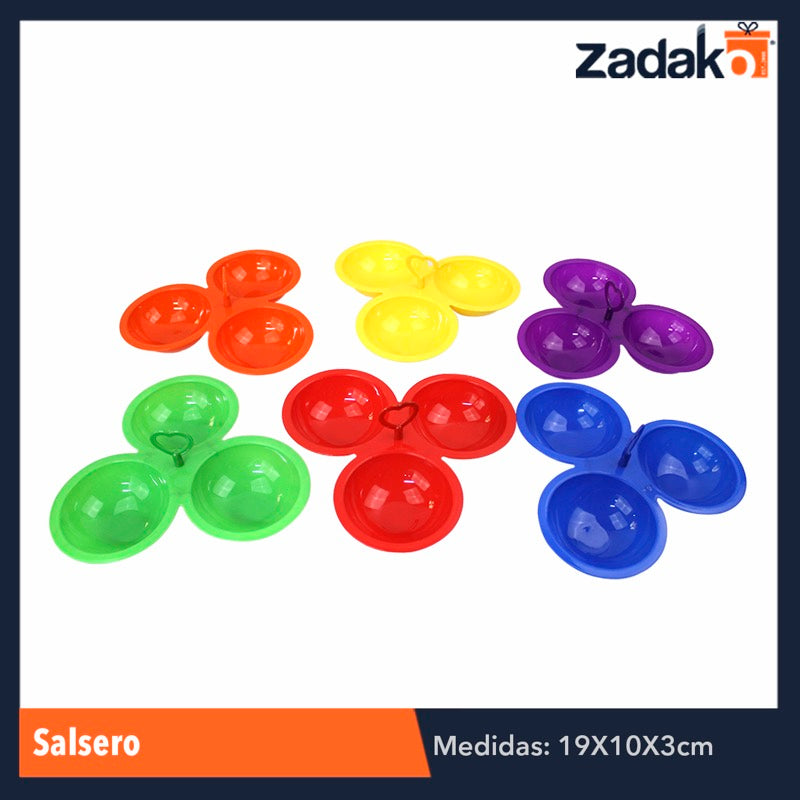 AL-4351 SALSERA DE PLASTICO DE 3, CON 1 PZ O CAJA CON 30 PZS
