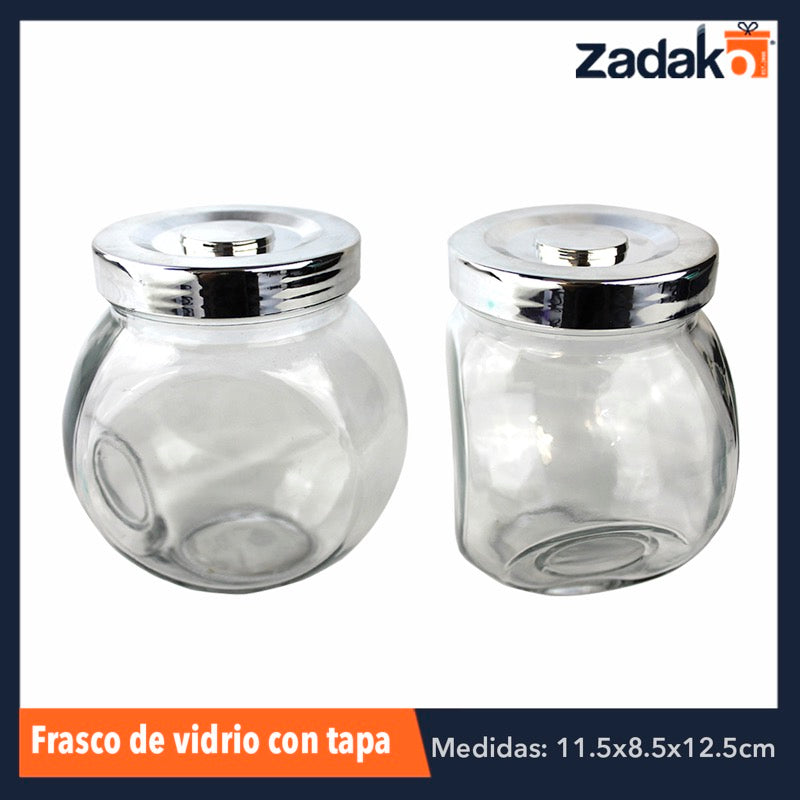 AV-4704-4 FRASCO DE VIDRIO CON TAPA, CON 1 PZ O CAJA CON 72 PZS