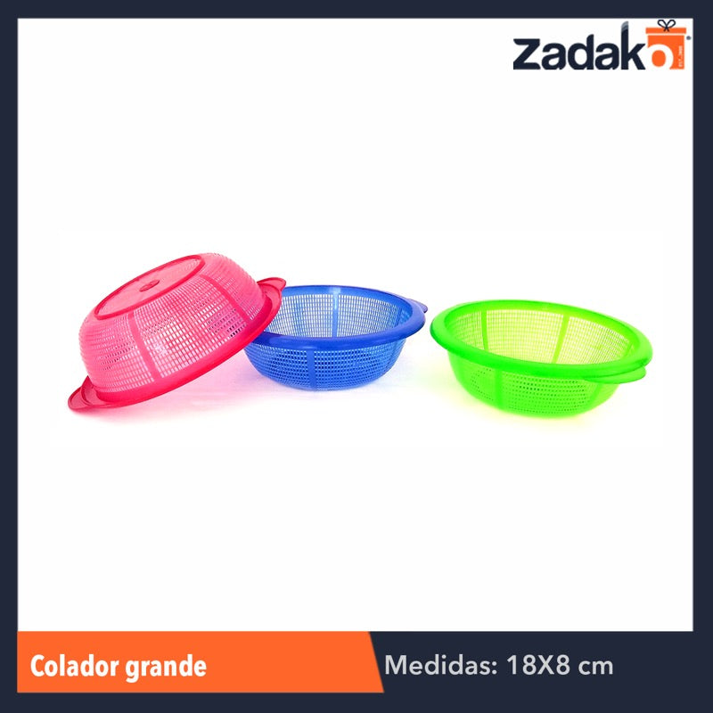 HC001 COLADOR GRANDE, CON 1 PZ O CAJA CON 100 PZS