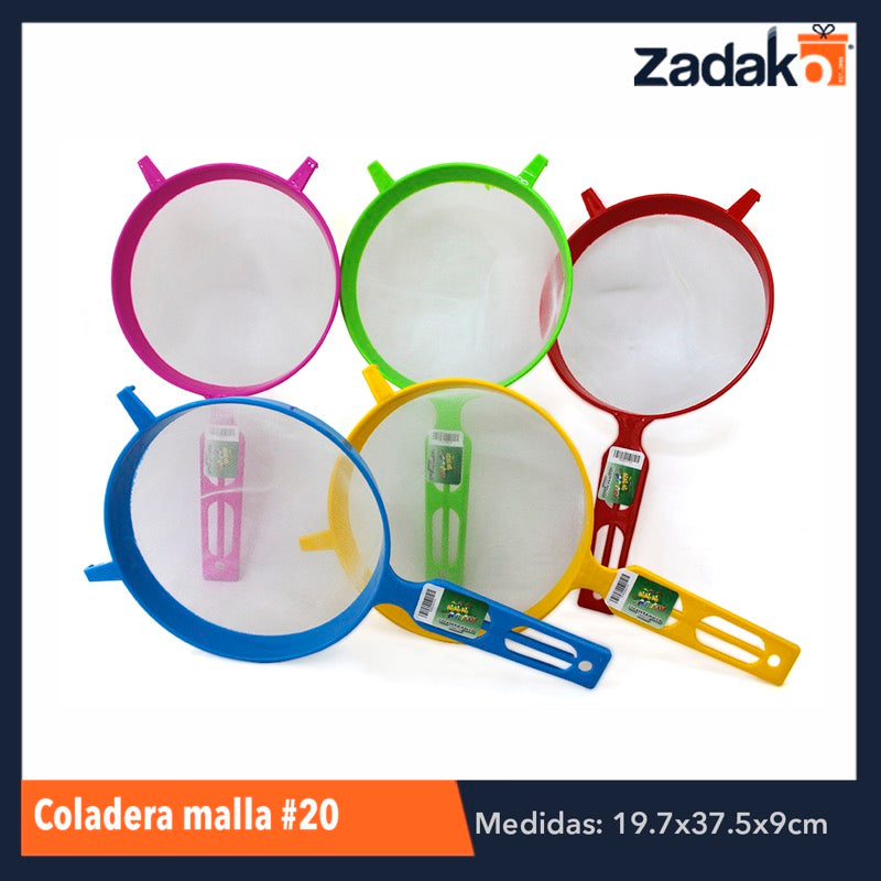 COLADERA MALLA No. 20, CON 1 PZ O CAJA CON 72 PZS