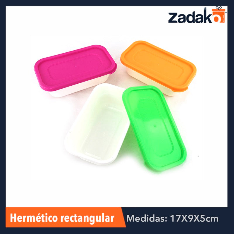 REF-1825 HERMETICO RECTANGULAR 380 ML, CON 1 PZ O CAJA CON 200 PZS