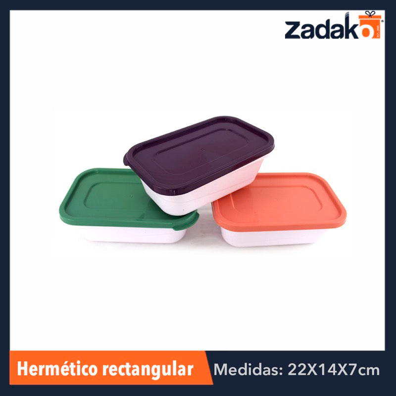 REF-1827 HERMETICO RECTANGULAR 1080 ML, CON 1 PZ O CAJA CON 100 PZS