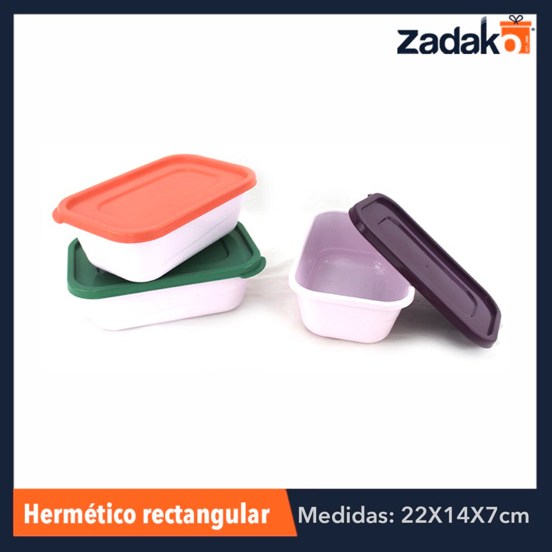 REF-1827 HERMETICO RECTANGULAR 1080 ML, CON 1 PZ O CAJA CON 100 PZS