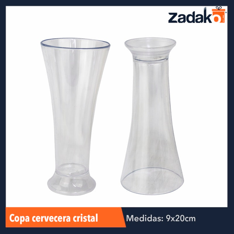 COPA CERVECERA CRISTAL, CON 1 PZ O CAJA CON 48 PZS