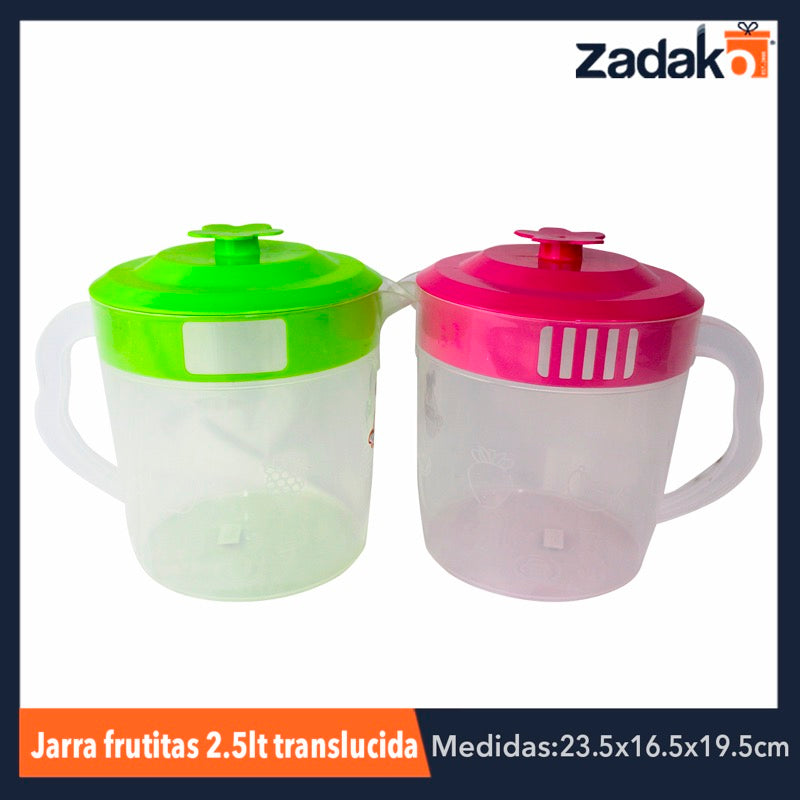 N-GPM-4998 AIT-025 JARRA FRUTITAS 2.5LT TRANSLUCIDA, CON 1 PZ O CAJA CON 16 PZS