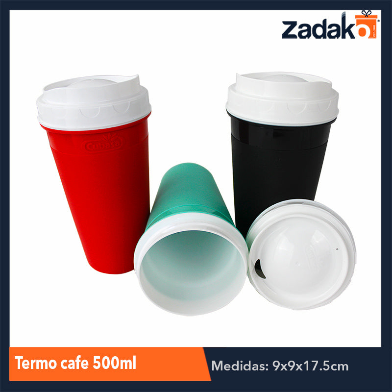 TERMO PARA CAFÉ 500 ML CON 1 PZ O CAJA CON 12 PZS.