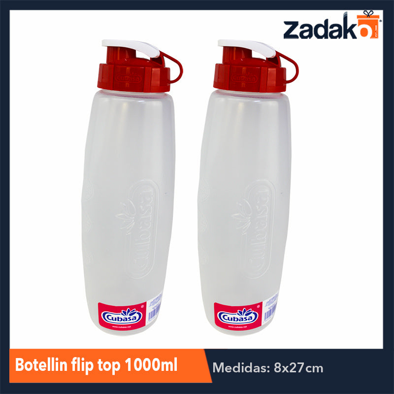 BOTELLIN FLIP TOP 1000 ML CON 1 PZ O CAJA CON 18 PZS