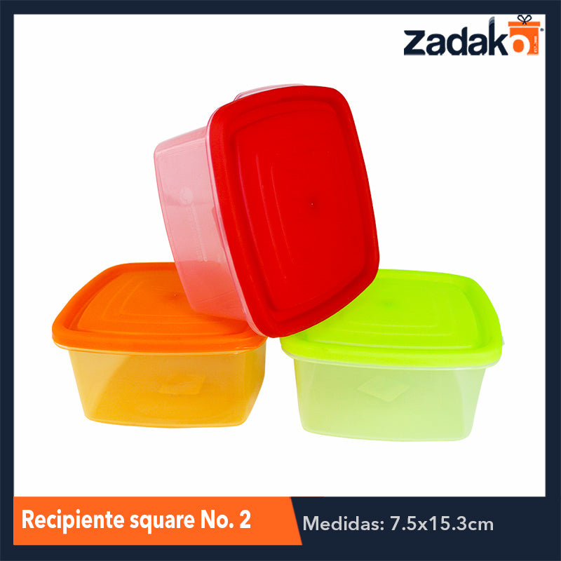 RECIPIENTE SQUARE NO. 2 CON 1 PZ O CAJA CON 24 PZS