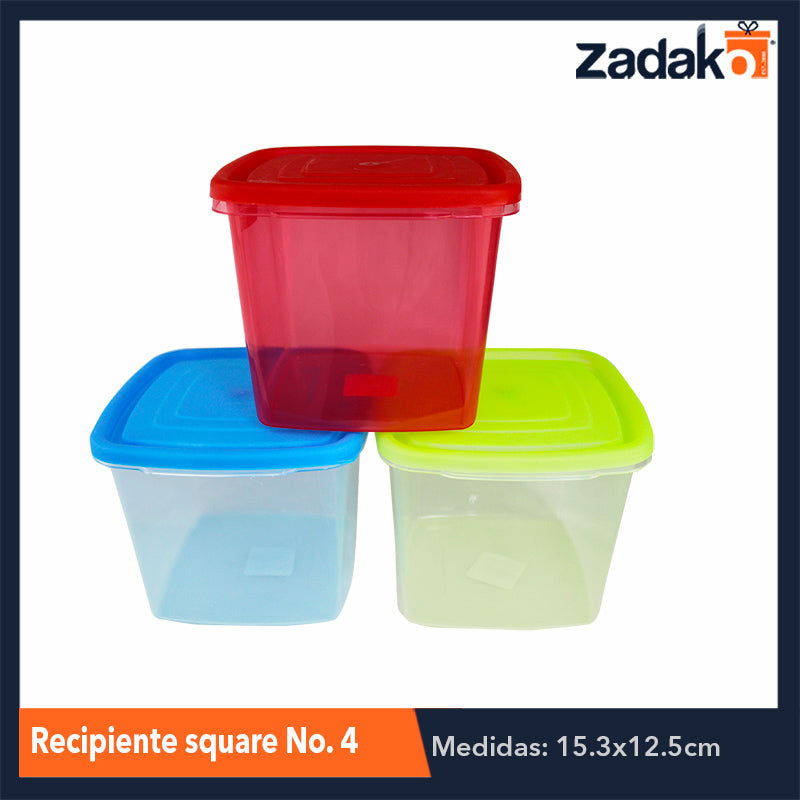 RECIPIENTE SQUARE NO. 4 CON 1 PZ O CAJA CON 16 PZS