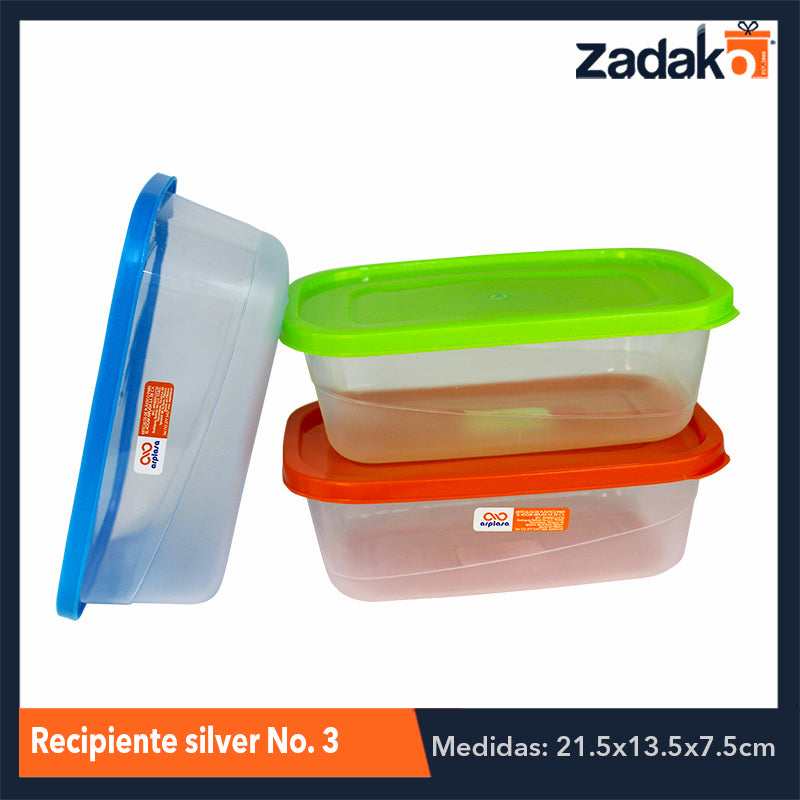RECIPIENTE SILVER NO. 3 CON 1 PZ O CAJA CON 20 PZS