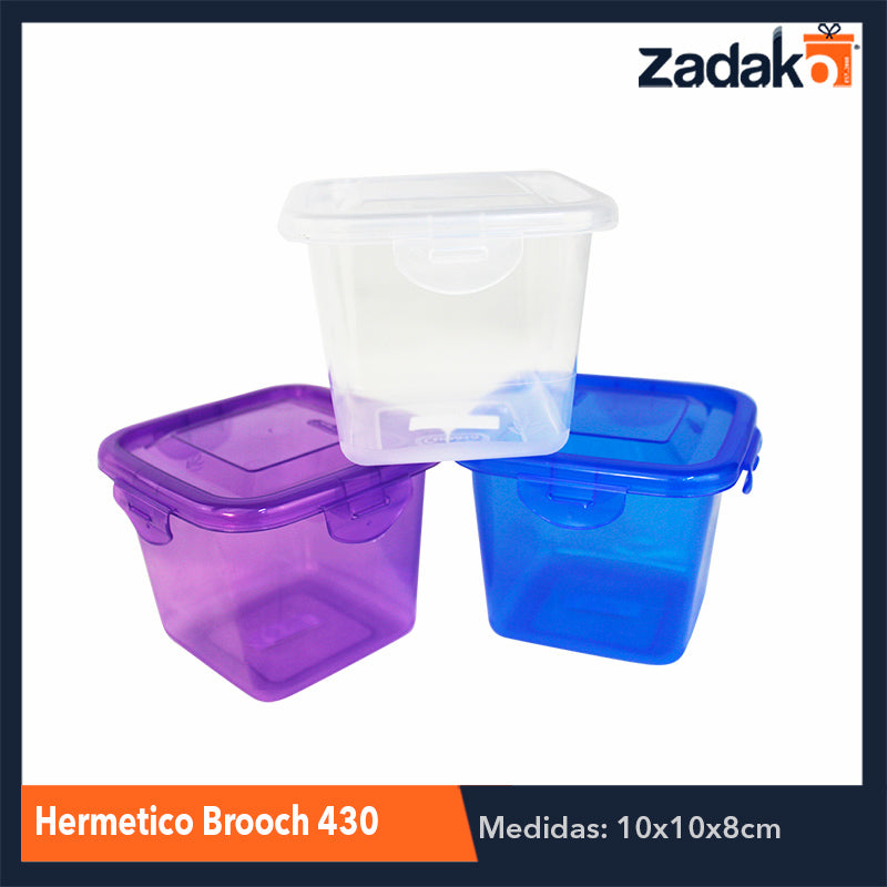 HERMETICO BROOCH CUADRADO 430 CON 1 PZ O CAJA CON 15 PZS