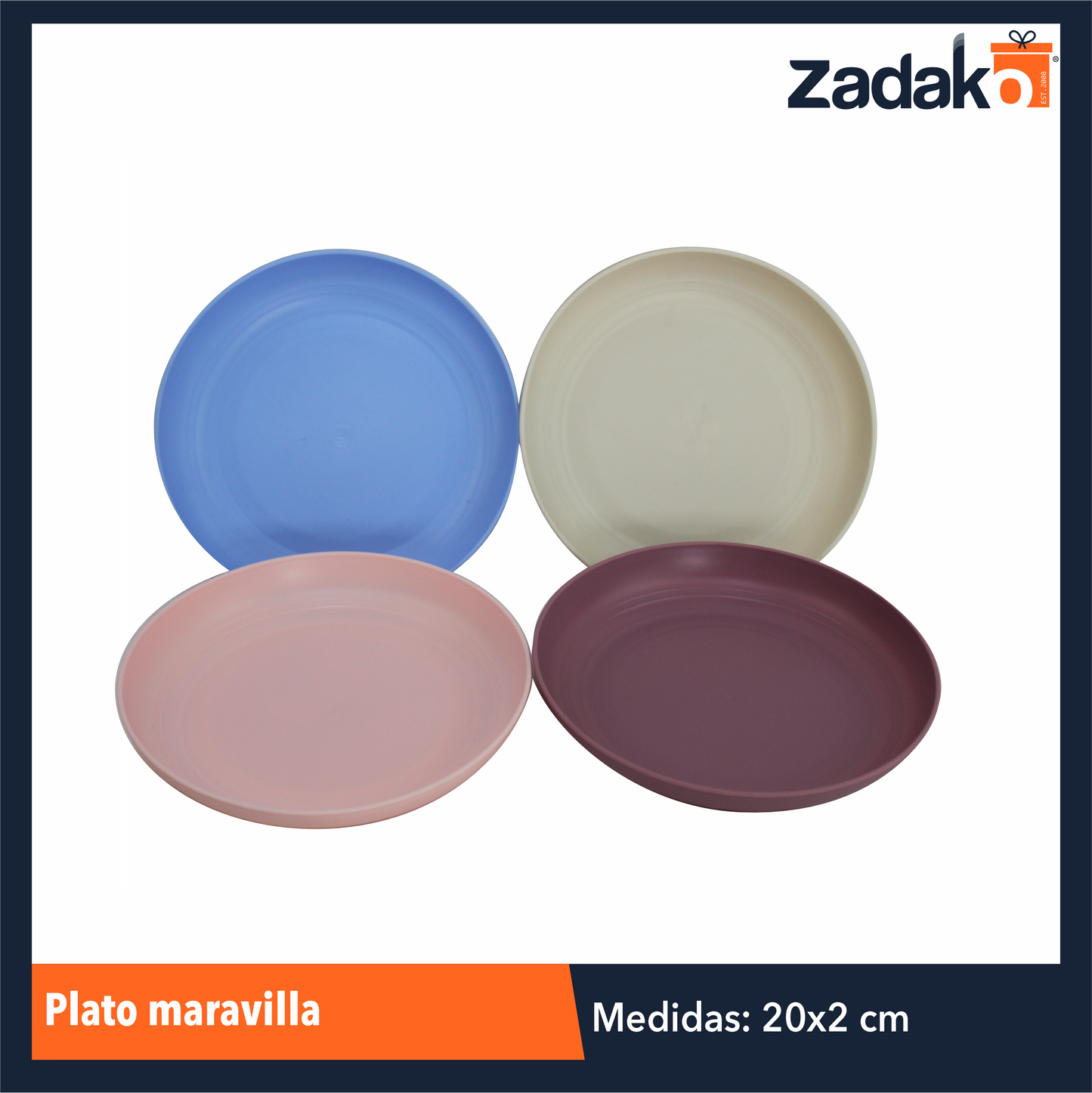 PLATO MARAVILLA CON 1 PZS O BULTO CON 200 PZS.
