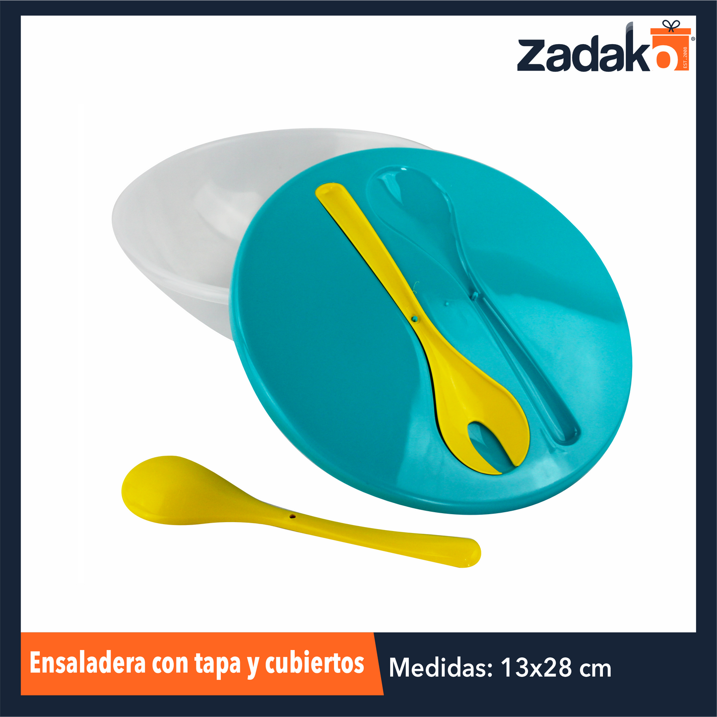 ENSALADERA CON TAPA Y CUBIERTOS CON 1 PIEZA O CAJA CON 10 PZS