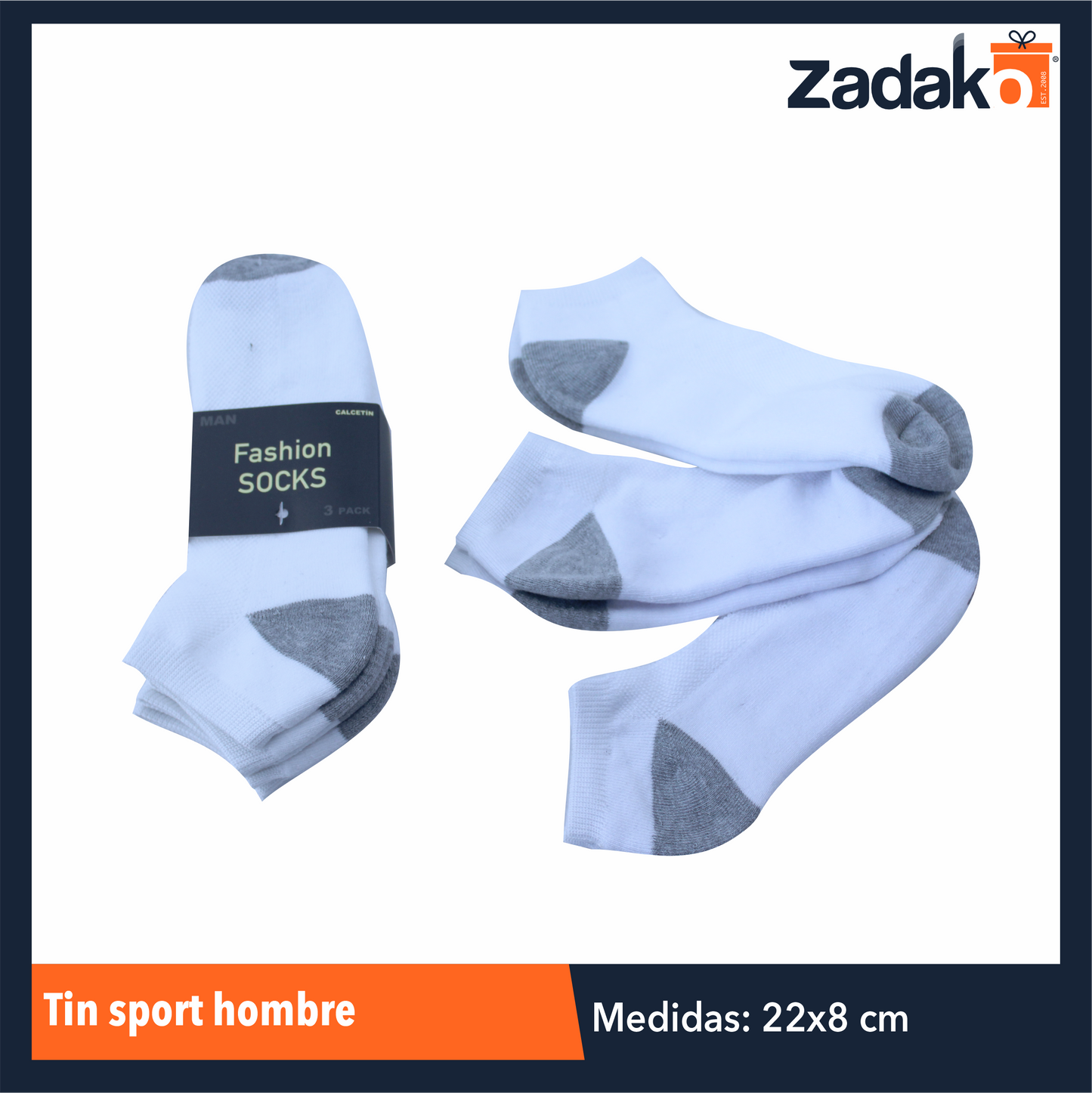 TIN 3 PARES SPORT HOMBRE, CON 1 PZS, O CAJA CON 160 PZS