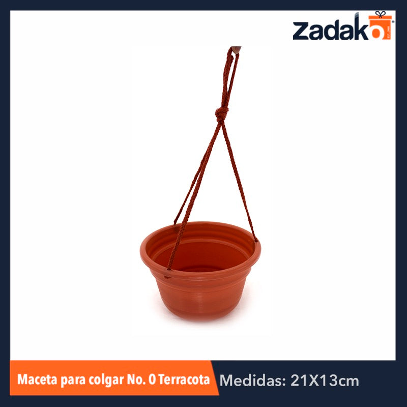 MACETA PARA COLGAR NO. 0 TERRACOTA, CON 1 PZ O CAJA CON 25 PZS