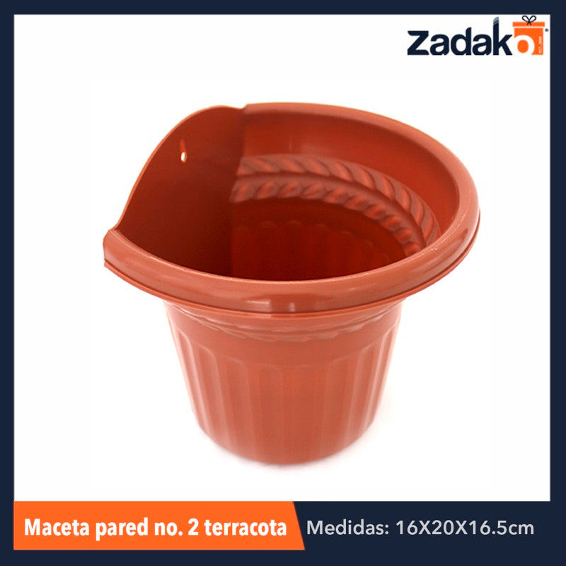 MACETA PARED NO. 2 TERRACOTA, CON 1 PZ O CAJA CON 60 PZS