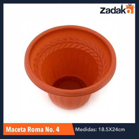 MACETA ROMA NO. 4 TERRACOTA, CON 1 PZ O CAJA CON 50 PZS