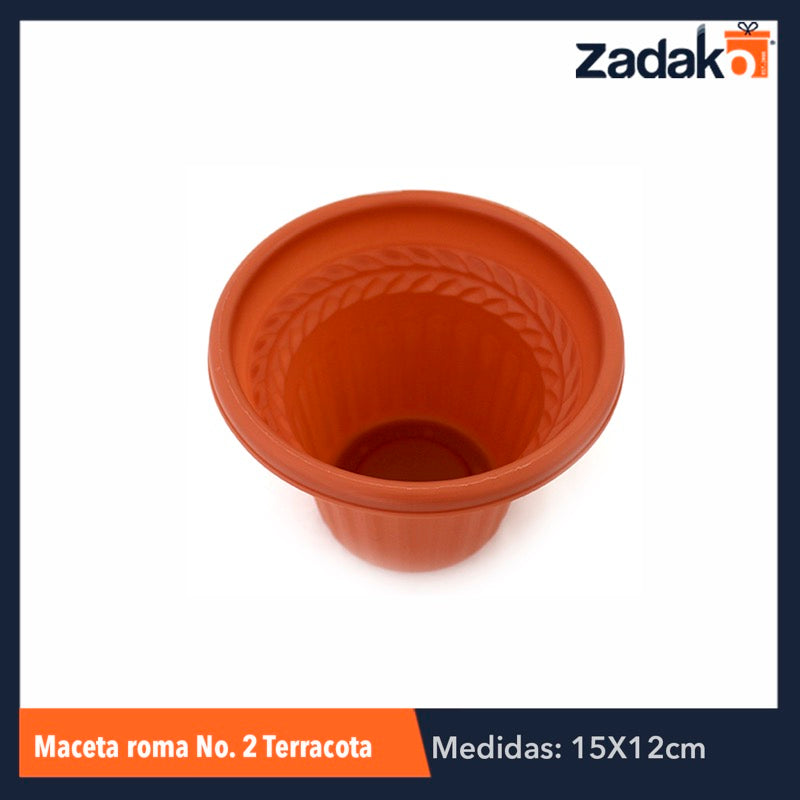 MACETA ROMA NO. 2 TERRACOTA, CON 1 PZ O CAJA CON 100 PZS
