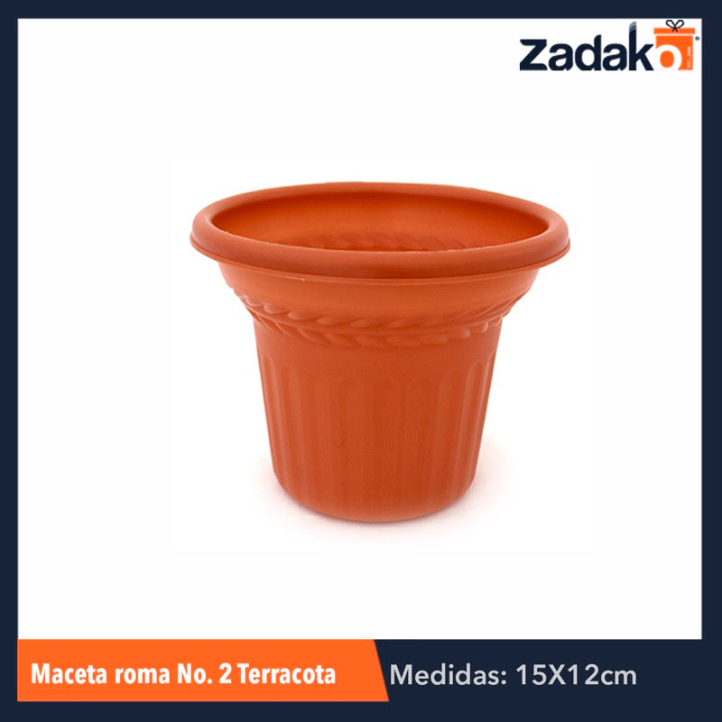 MACETA ROMA NO. 2 TERRACOTA, CON 1 PZ O CAJA CON 100 PZS