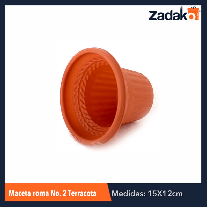 MACETA ROMA NO. 2 TERRACOTA, CON 1 PZ O CAJA CON 100 PZS