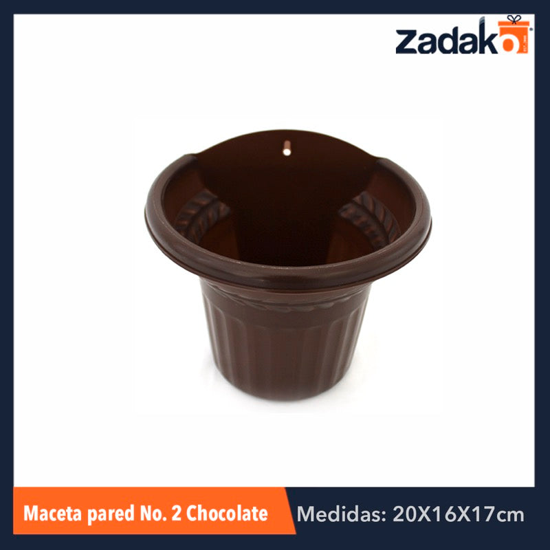 MACETA PARED NO. 1 CHOCOLATE, CON 1 PZ O CAJA CON 100 PZS