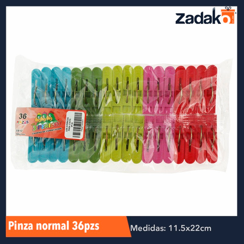 PINZA NORMAL BLISTER 36PZS, CON 1 PZ O CAJA CON 60 PZS