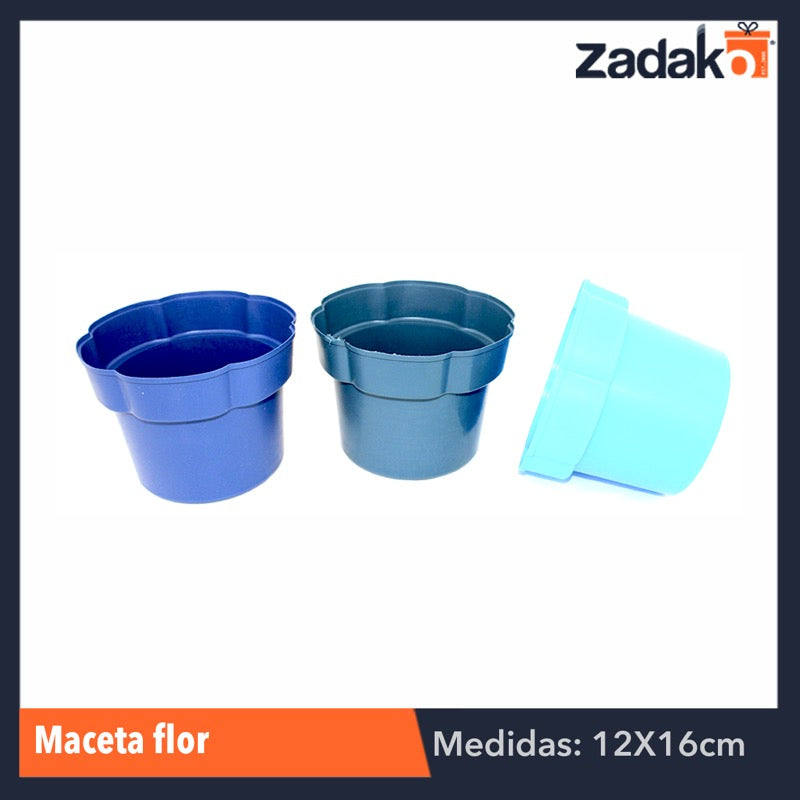 REF-1409 MACETA FLOR, CON 1 PZ O CAJA CON 100 PZS