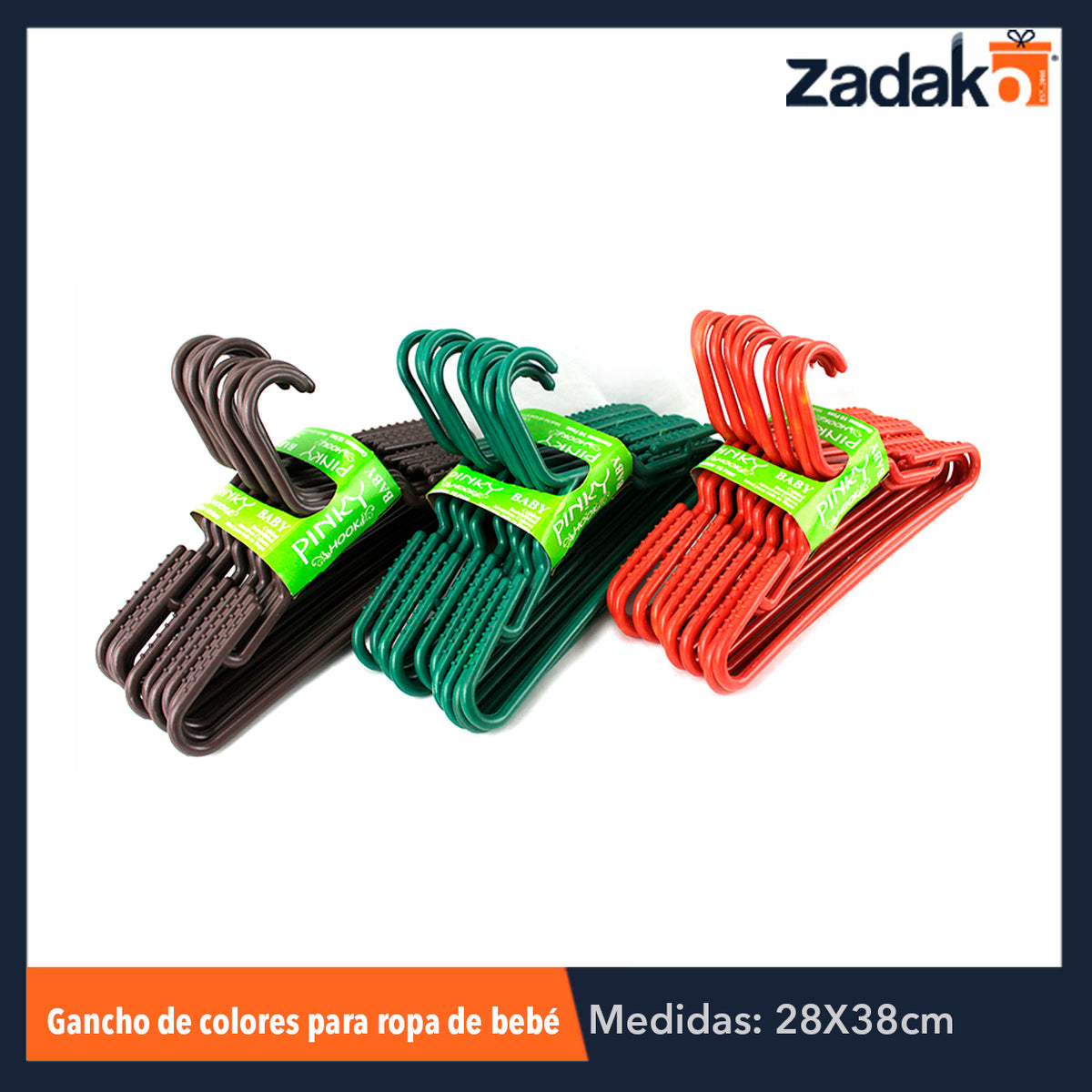 N-GPM-5220 M-14000 GANCHO P/ROPA DE BEBÉ COLORES, CON 10 PZS, O CAJA CON 10 PQTS