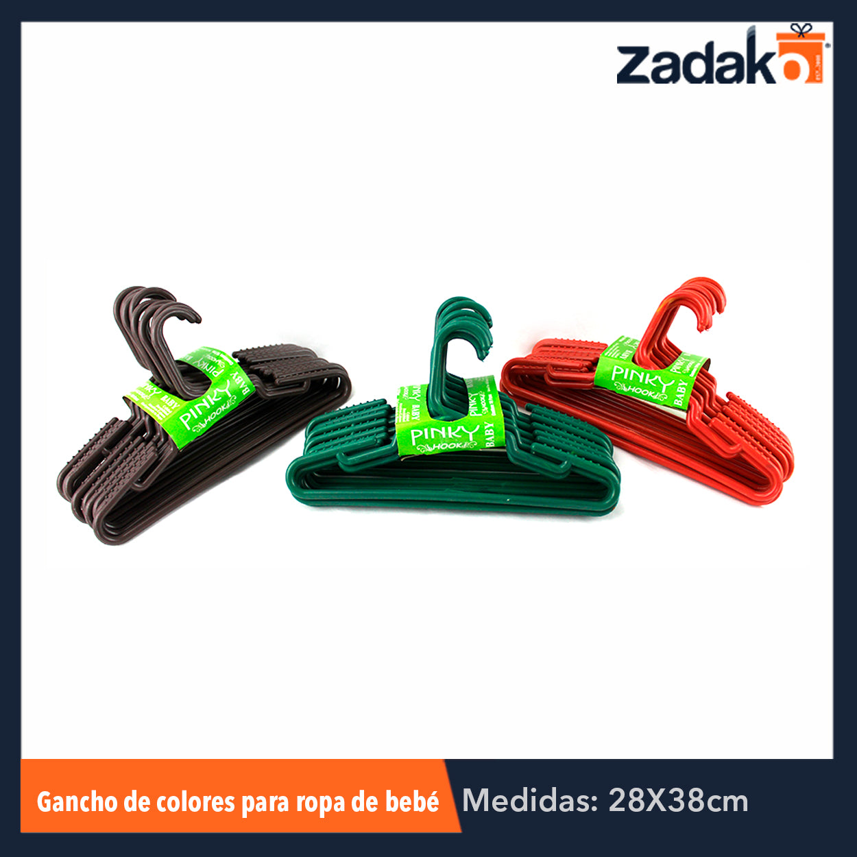 M-14000 GANCHO P/ROPA DE BEBÉ COLORES, CON 10 PZS, O CAJA CON 10 PQTS