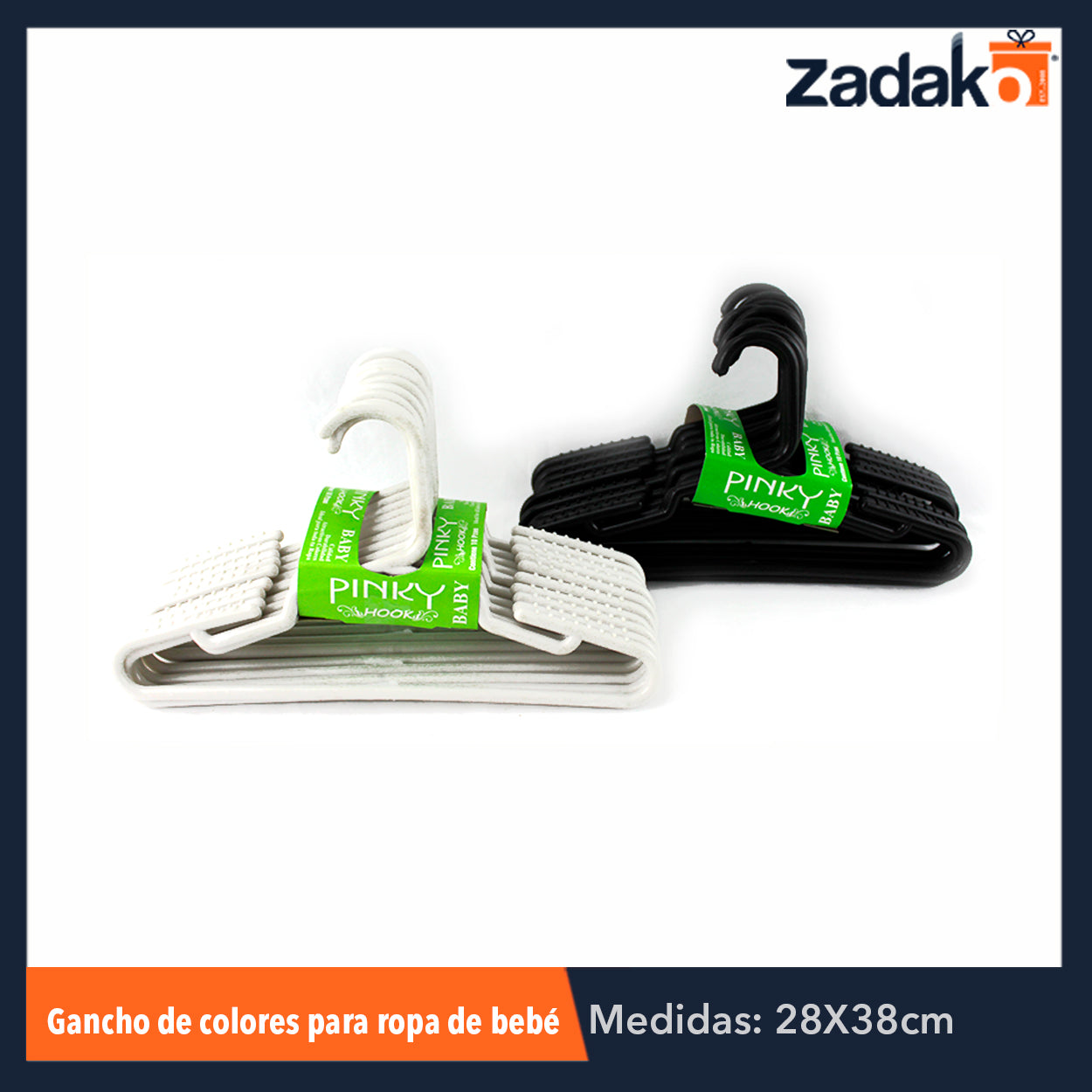 M-14000 GANCHO P/ROPA DE BEBÉ COLORES, CON 10 PZS, O CAJA CON 10 PQTS