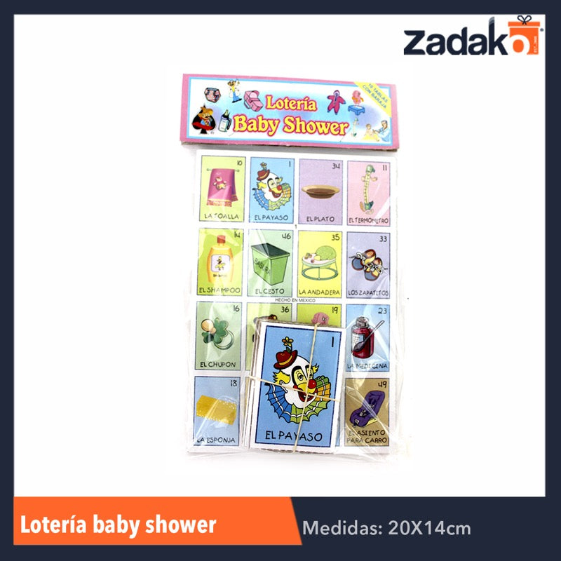 LOTERIA 10 TABLAS BABY SHOWER, CON 1 PZ O CAJA CON 56 PZS