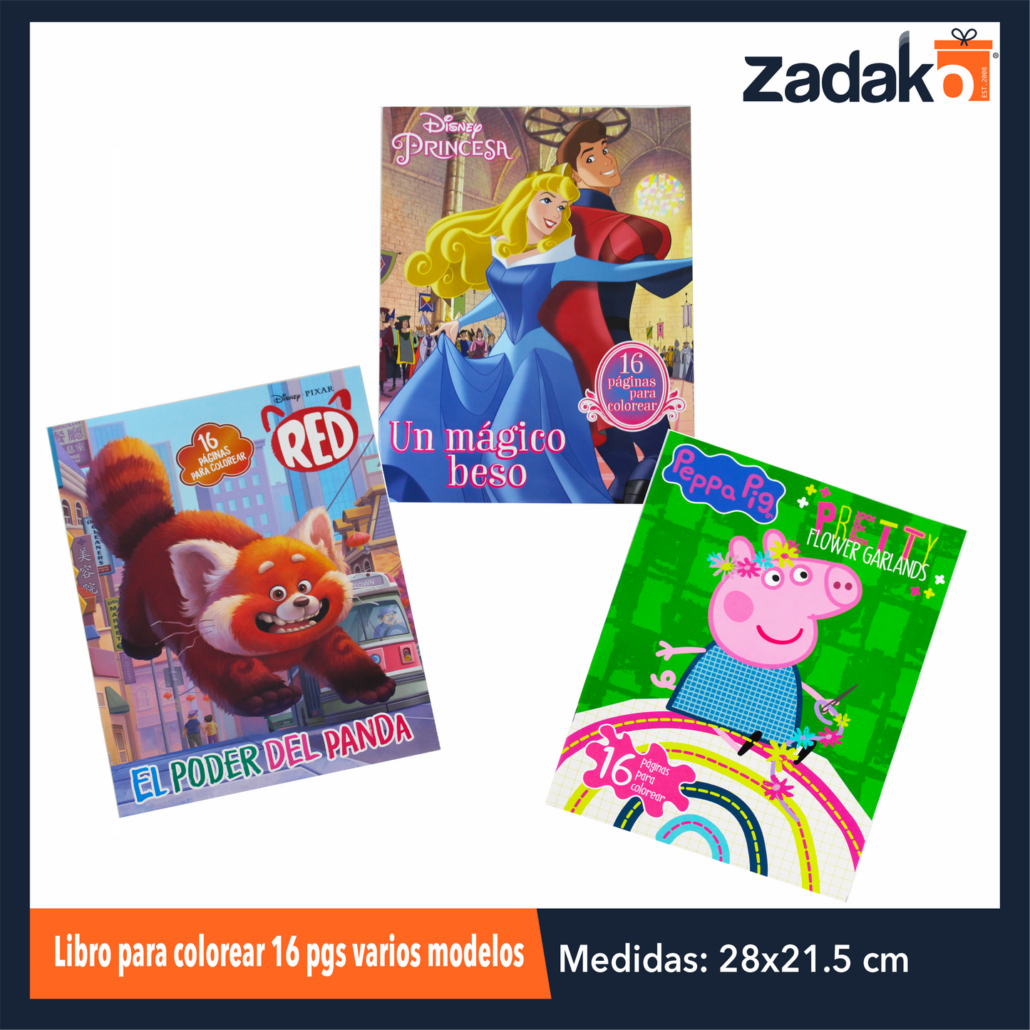 N-GPM-2033 LIBRO PARA COLOREAR 16 PGS DE PERSONAJES CON 1 PZ O CAJA CON 100 PZS