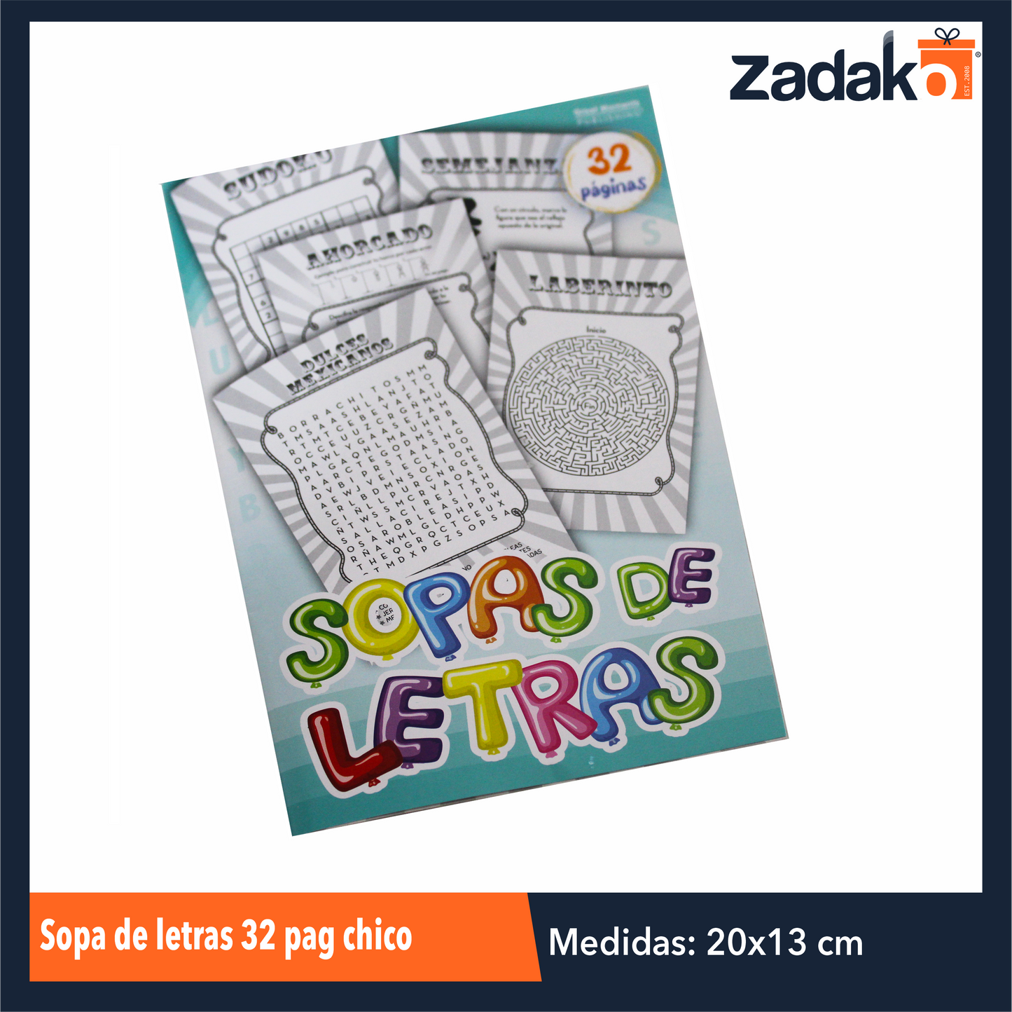 SOPA DE LETRAS 32 PAG CHICO CON 1 PZ O CAJA CON 100 PZS