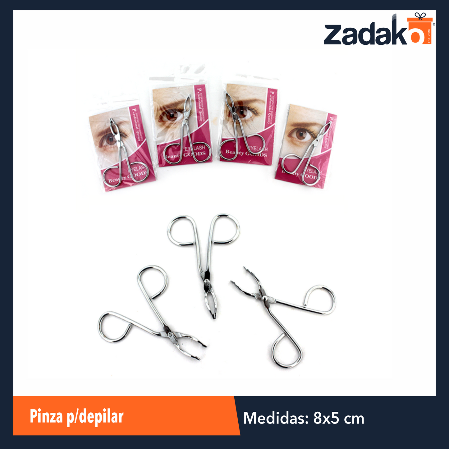 ZB-0051 PINZA PARA DEPILAR, CON 1 PZ O CAJA CON 1440 PZS