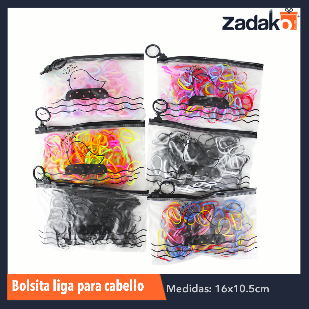 N-GPM-2005 ZB-0209 BOLSITA DE LIGAS PARA CABELLO, CON 1 PZS, O CAJA CON 600 PZS
