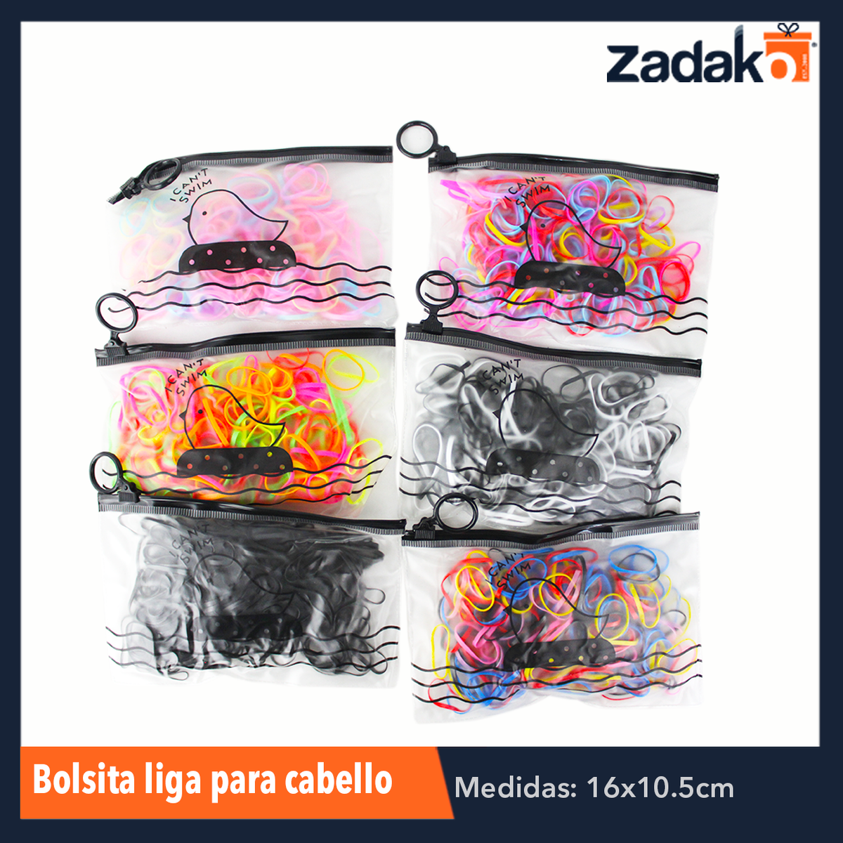 N-GPM-2005 ZB-0209 BOLSITA DE LIGAS PARA CABELLO, CON 1 PZS, O CAJA CON 600 PZS