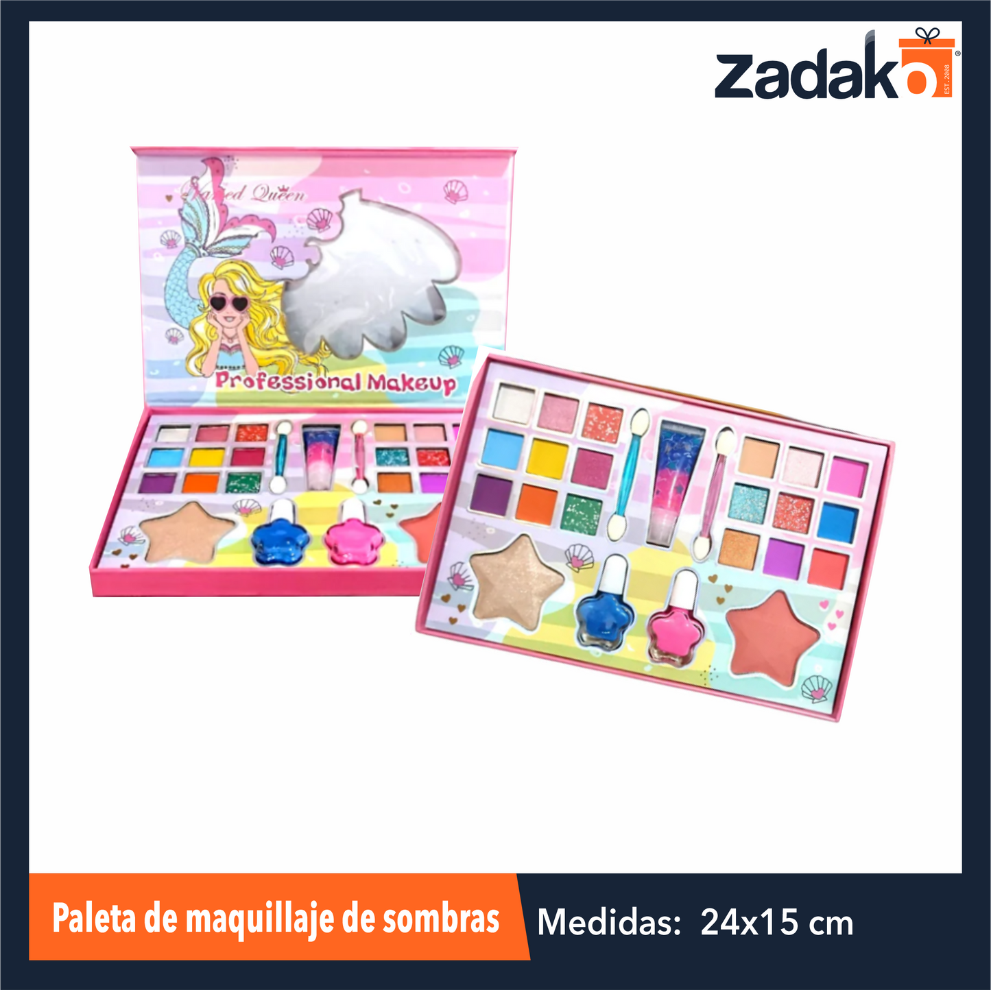 ZB-0320 PALETA DE MAQUILLAJE DE SOMBRAS, CON 1 PZ O CAJA CON 96 PZS