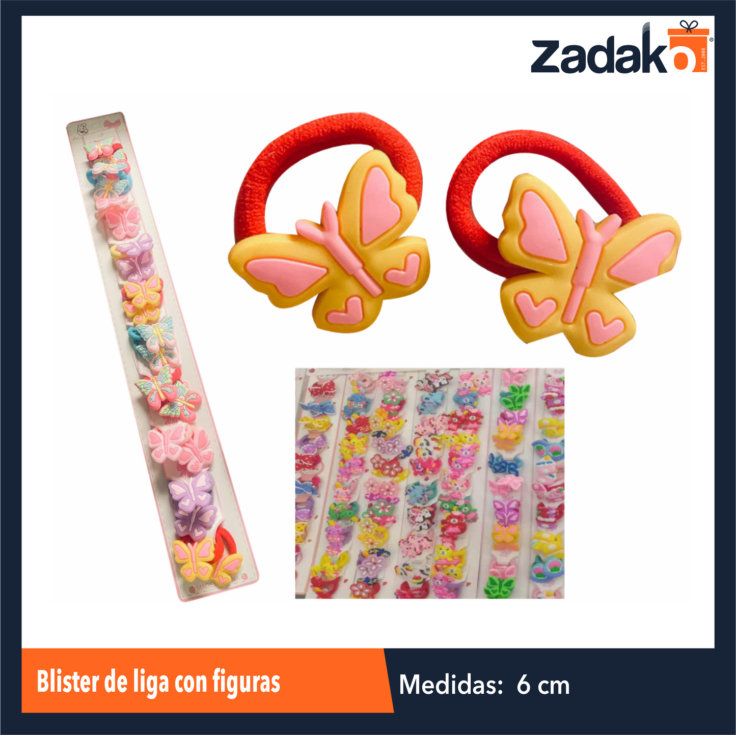 ZB-0384 BLISTER CON  10 LIGAS DE  FIGURAS, CON 1 PZ O CAJA CON 300 PZS