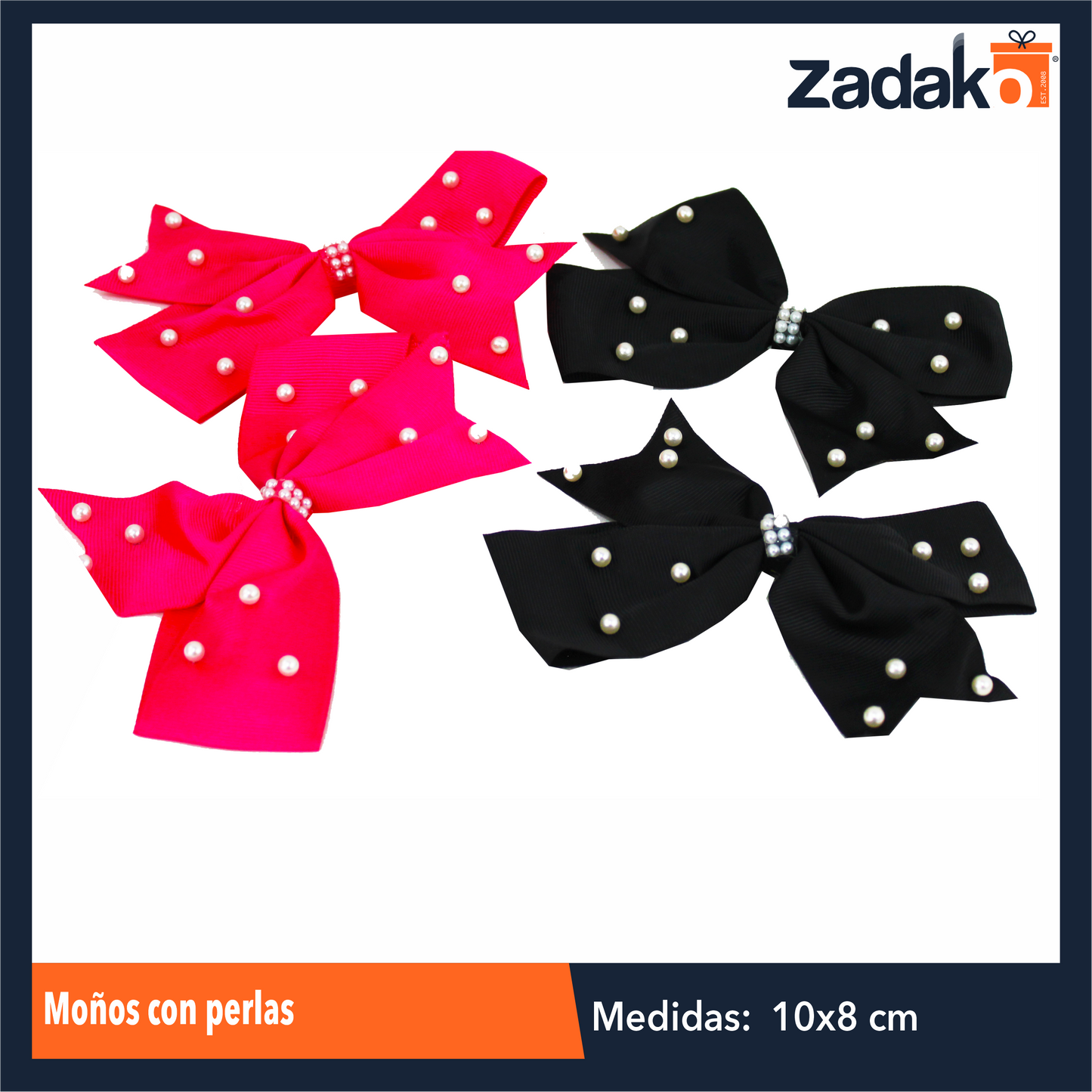 ZB-0278 MOÑOS CON PERLAS CON 12 PZS O CAJA CON 100 PQTS