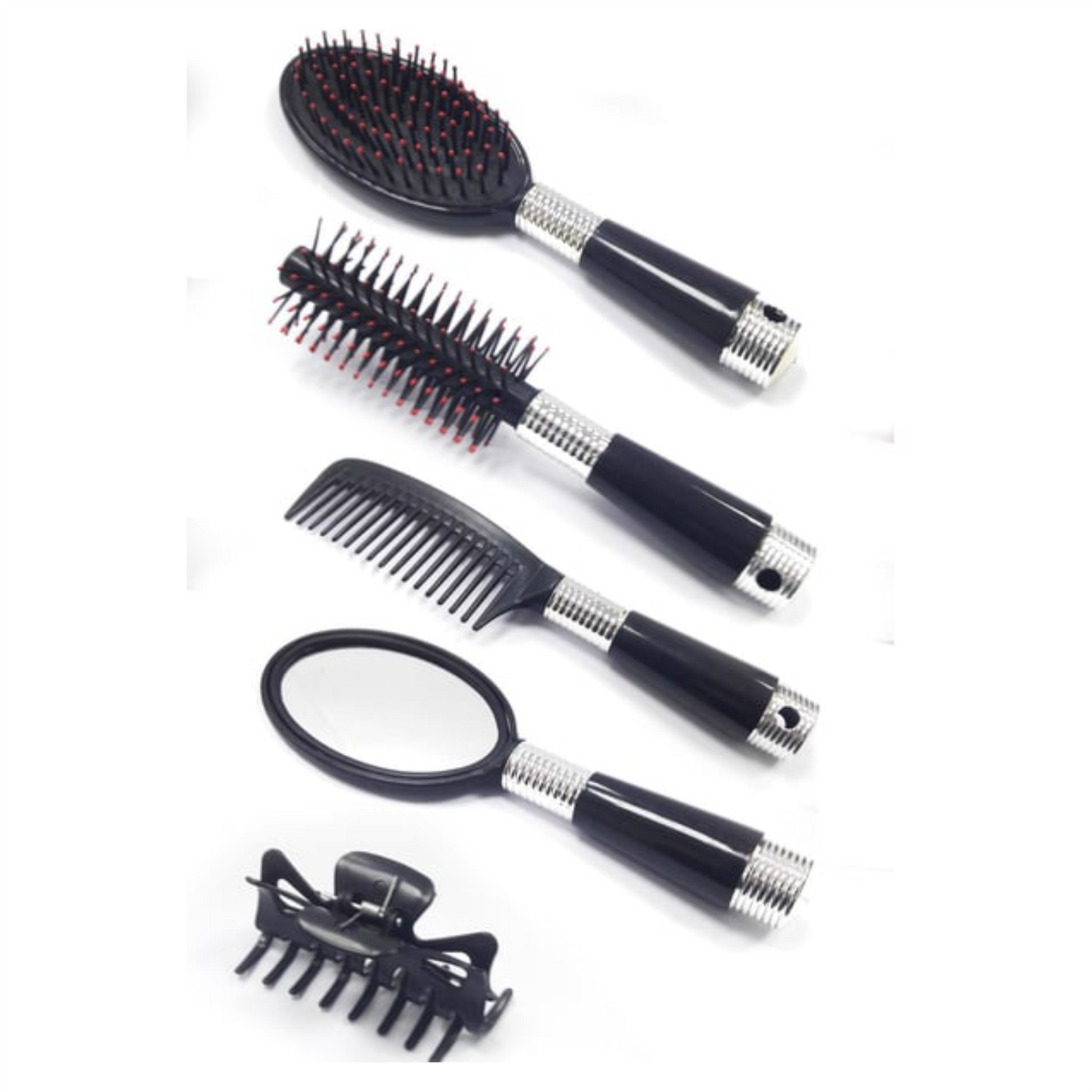 GPM-8620 ZB-0312 SET CON 3 CEPILLOS,UN ESPEJO Y UNA PINZA PARA CABELLO CON 1 PQT O CAJA CON 144 PQTS
