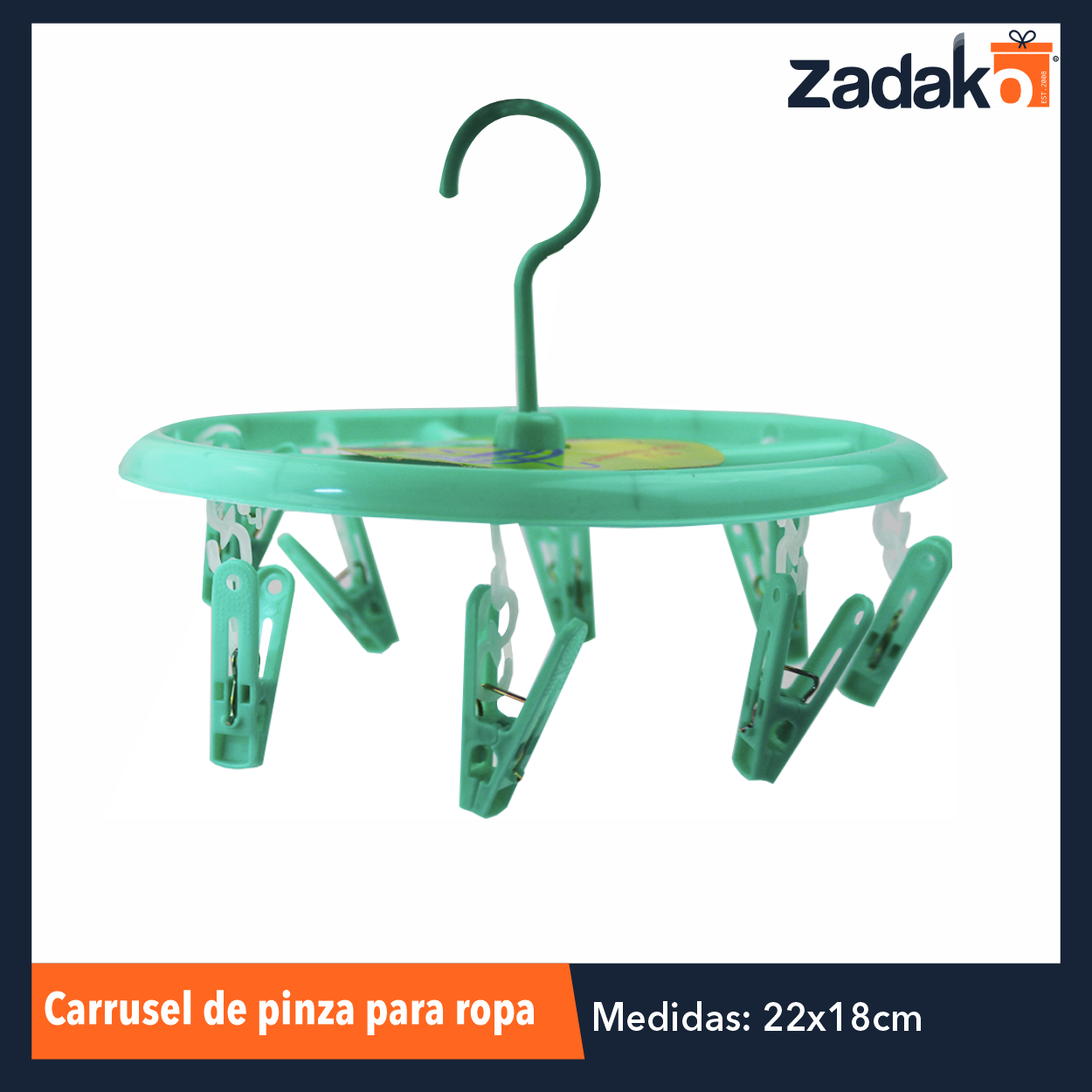 ZC-0055 CARRUSEL DE PINZA PARA ROPA, CON 1 PZ O CAJA CON 180 PZS