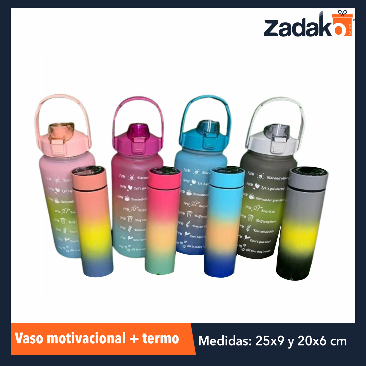 ZC-0441 VASO MOTIVACIONAL + TERMO CON 1 PZ O CAJA CON 48 PZS