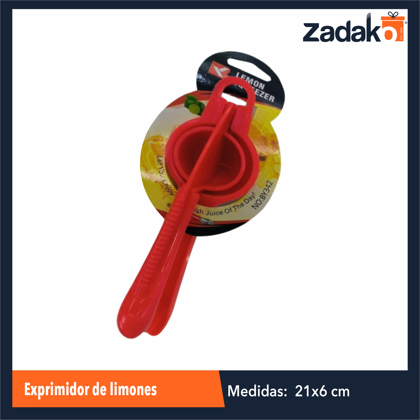ZC-0539 EXPRIMIDOR DE LIMONES 21 X 6 CM CON 1 PZ O CAJA CON 480 PZS