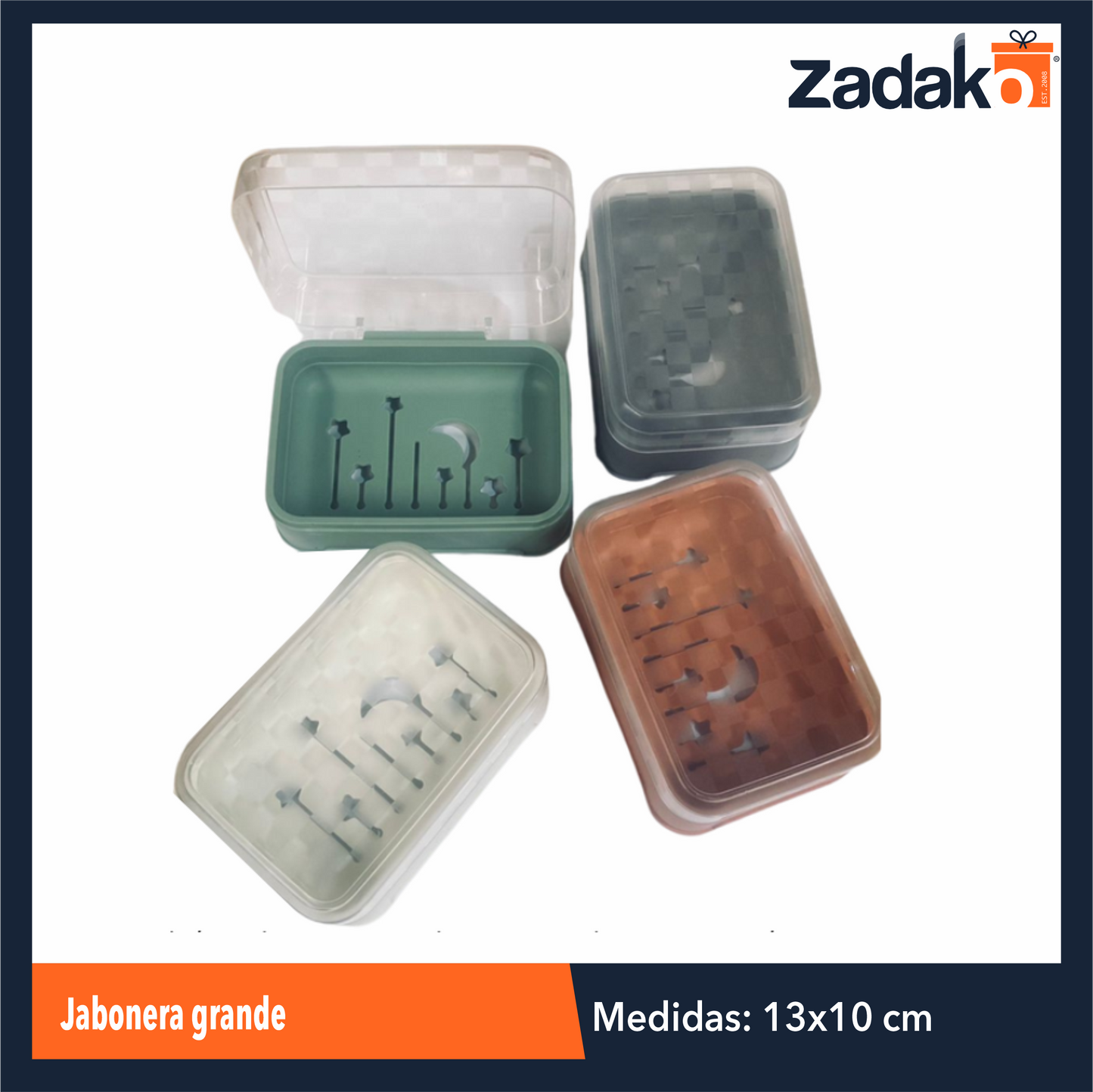 ZC-0606 JABONERA GRANDE CAJA CON 4 PZ O CAJA CON 60 PQTS