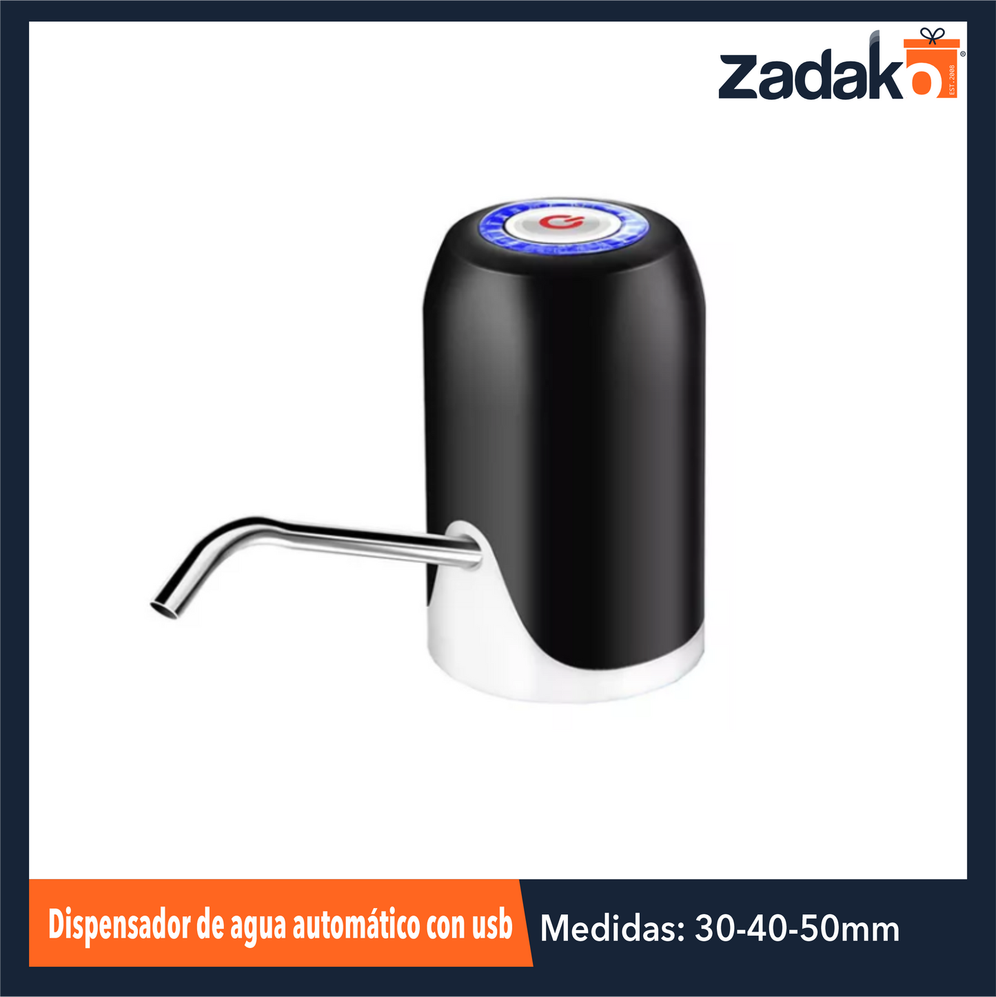 ZE-2150 DISPENSADOR DE AGUA AUTOMATICO CON USB DE 70x125 MM CON 1 PZ O CAJA CON 64 PZS