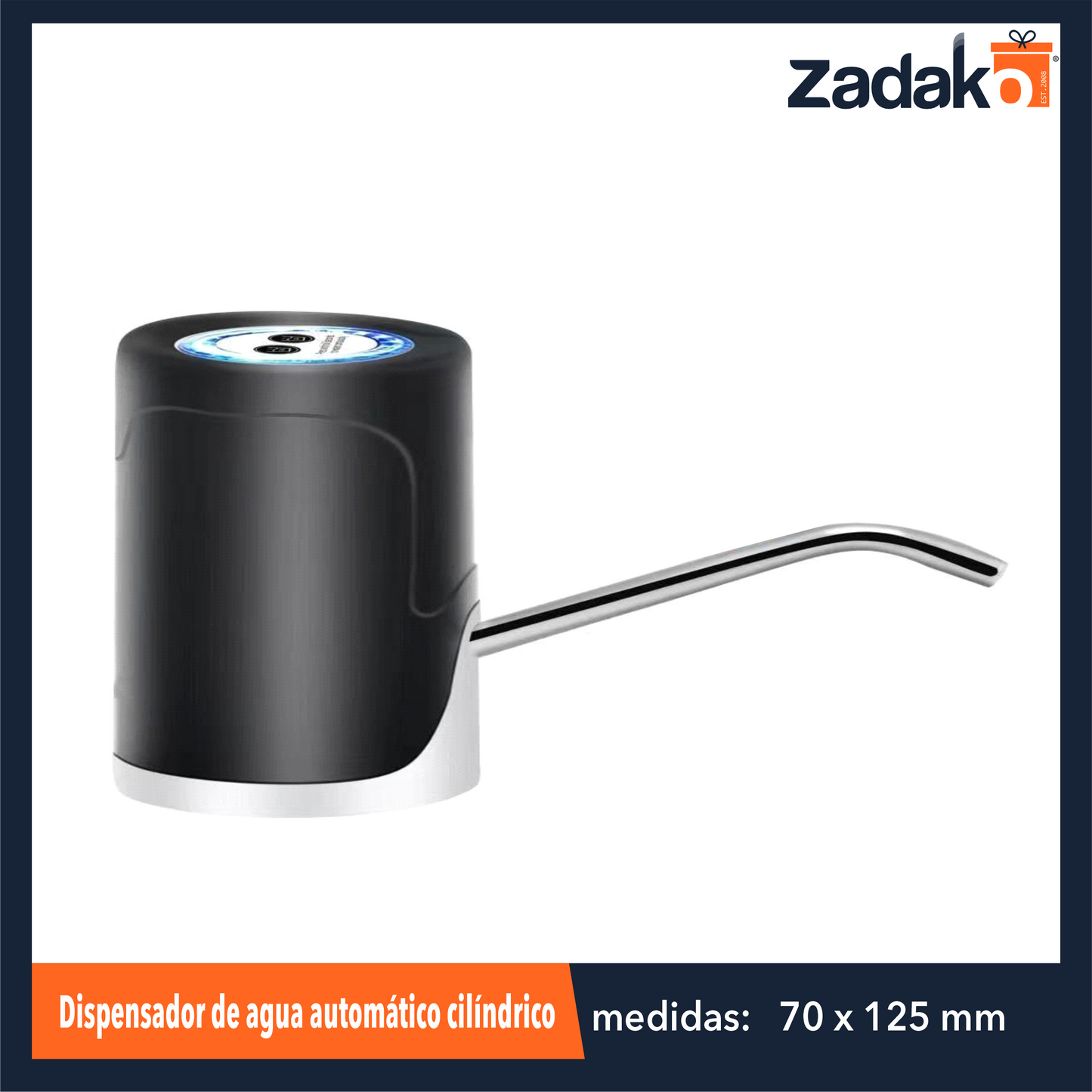 N-GPM-4372 ZE-2152 DISPENSADOR DE AGUA AUTOMATICO CILINDRICO DE 70 X 125 MM CON 1 PZ O CAJA CON 64 PZS
