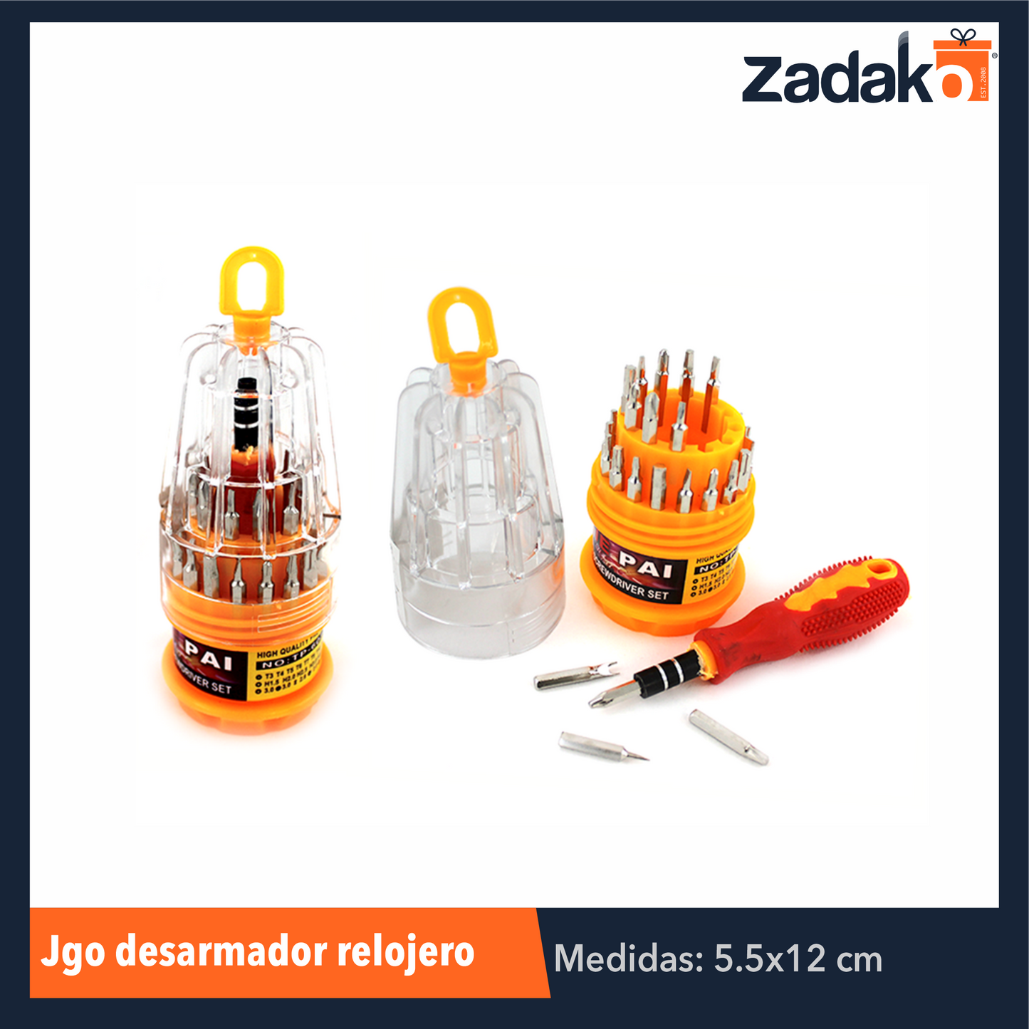 ZF-0049 JGO DESARMADOR RELOJERO, CON 1 PZ O CAJA CON 120 PZS