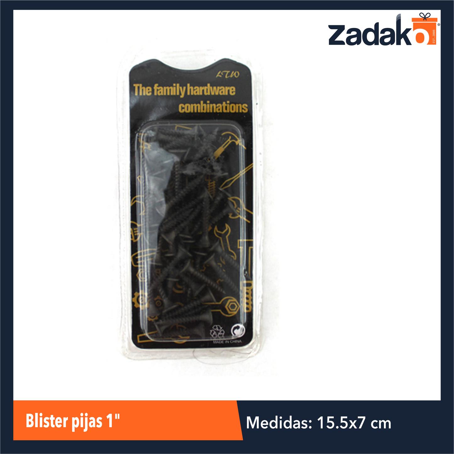 ZF-0062 BLISTER PIJAS 1 PULGADA CON 1 PZ O CAJA CON 288 PZS
