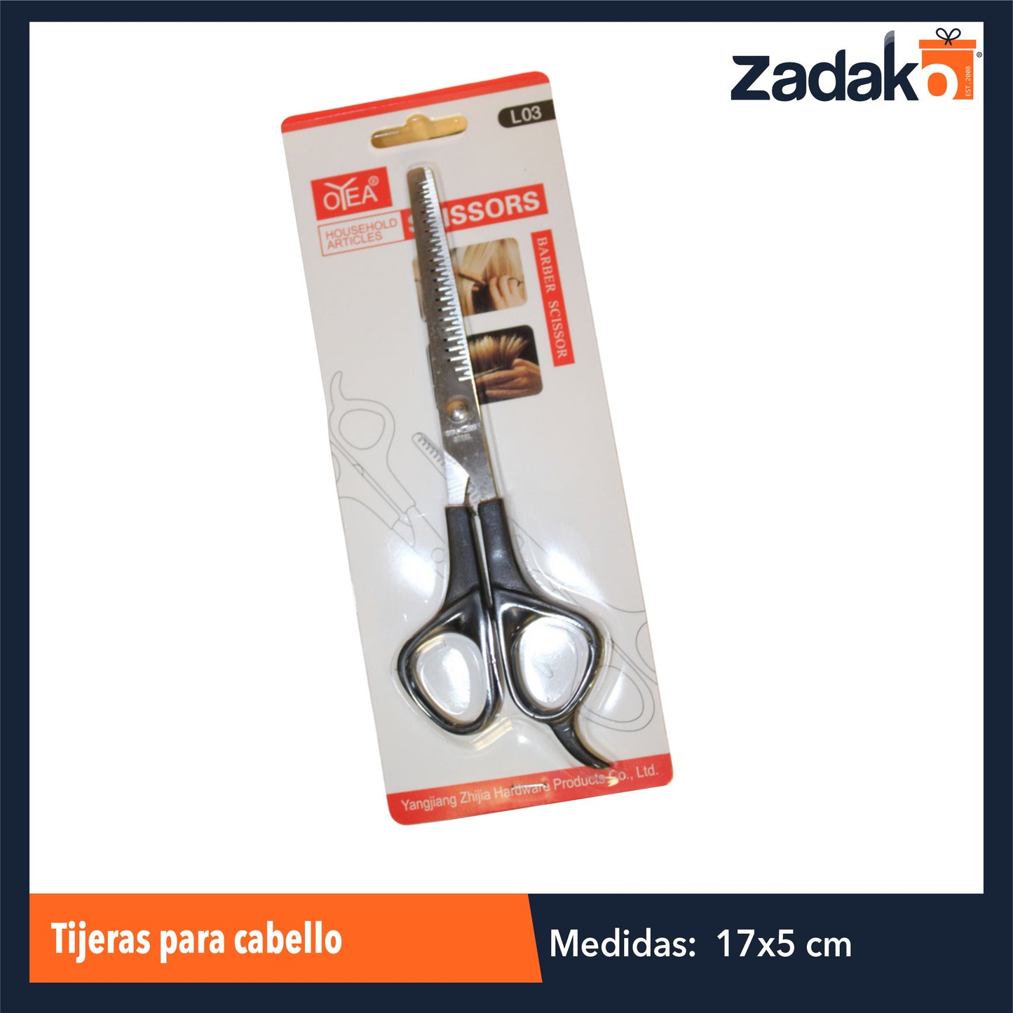 ZF-0194 TIJERAS PARA DEGRAFILAR CABELLO CON 1 PZ O CAJA CON 480 PZS