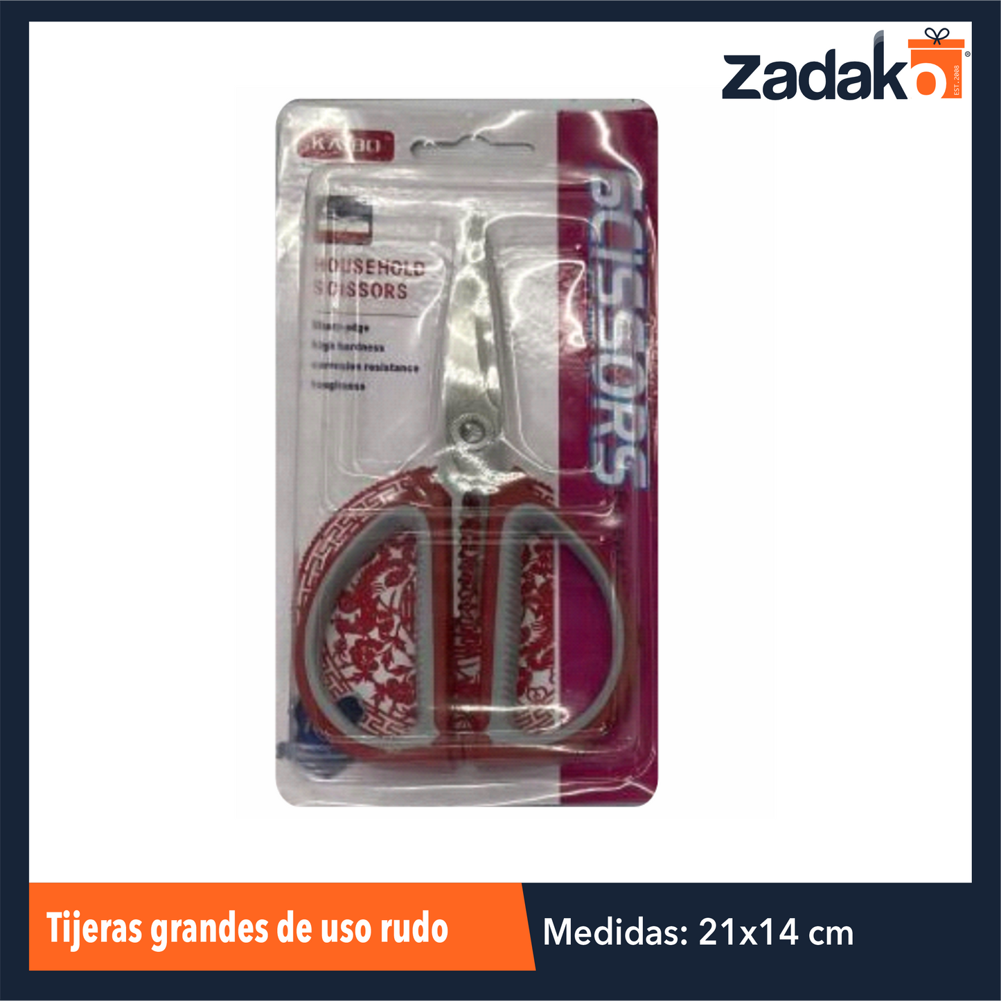 ZF-0206 TIJERAS GRANDES DE USO RUDO CON 1 PZ O CAJA CON 240 PZS